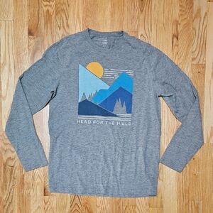 Gray Long Sleeve Graphic Tee
